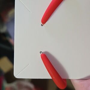 Red resin hoop earrings Handmade